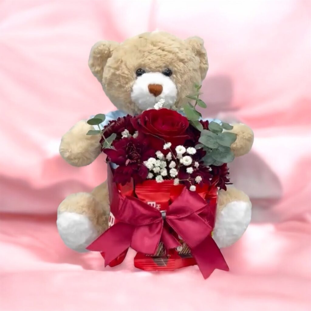 Peluche Chocolate y Flores